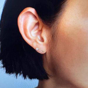 Adina Reyter  - 14k Diamond Safety Pin Post Earrings